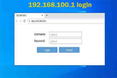 192..168.100.1|192.168.100.1 – Login Admin: Accessing Router Settings ...